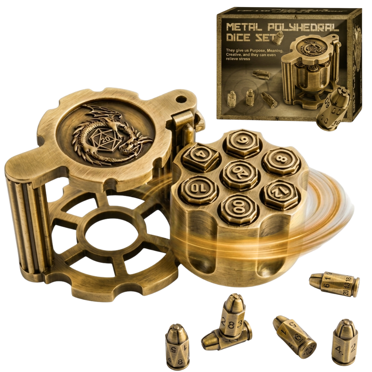 Metal Bullet Dice Set