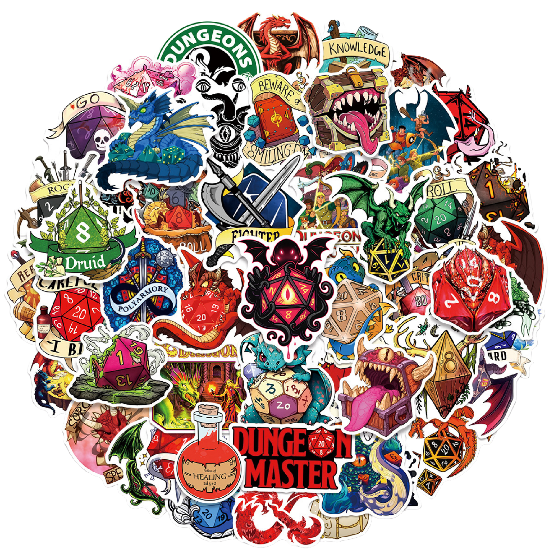 D&D Sticker Set (50pcs) – DungeonAdvent
