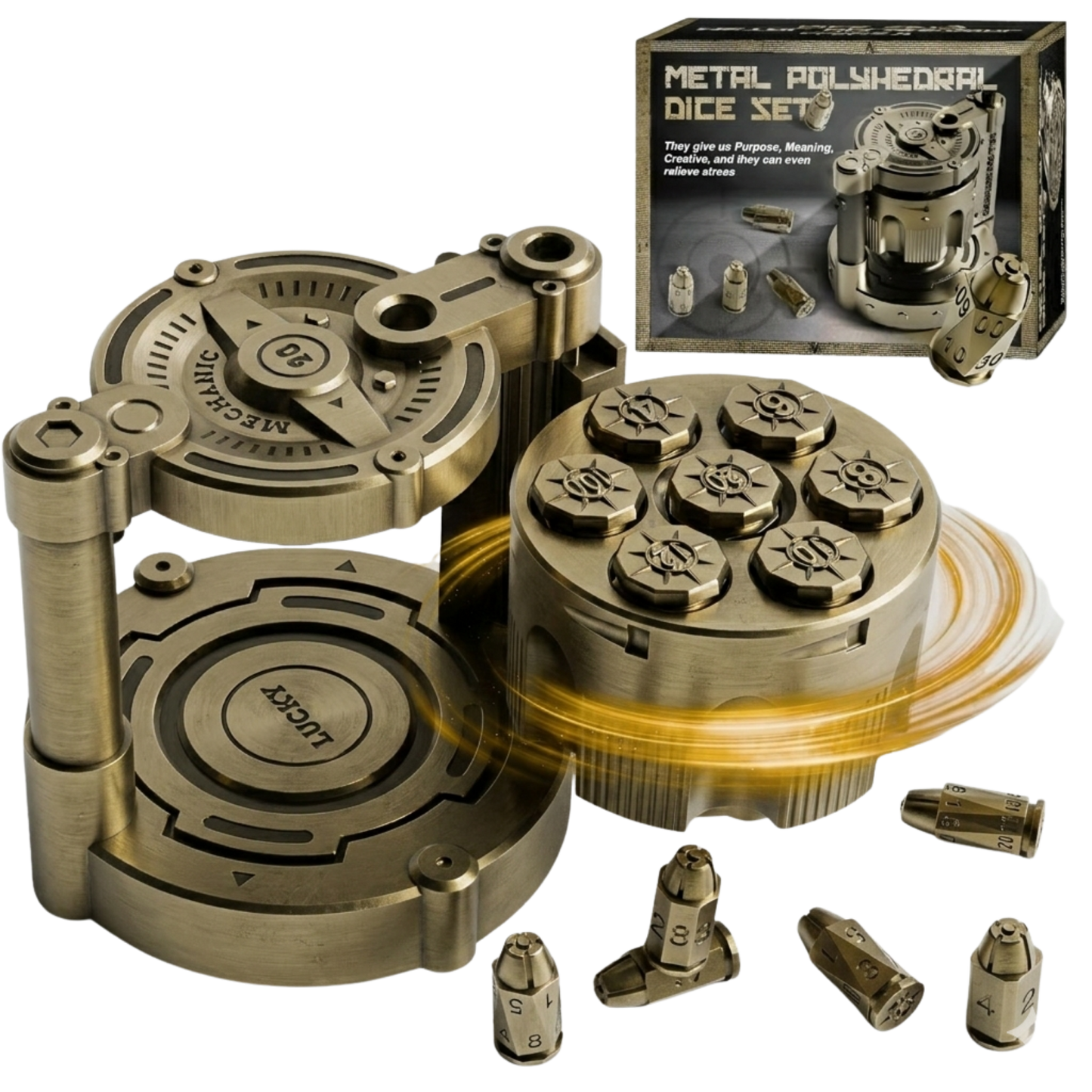 Metal Bullet Dice Set