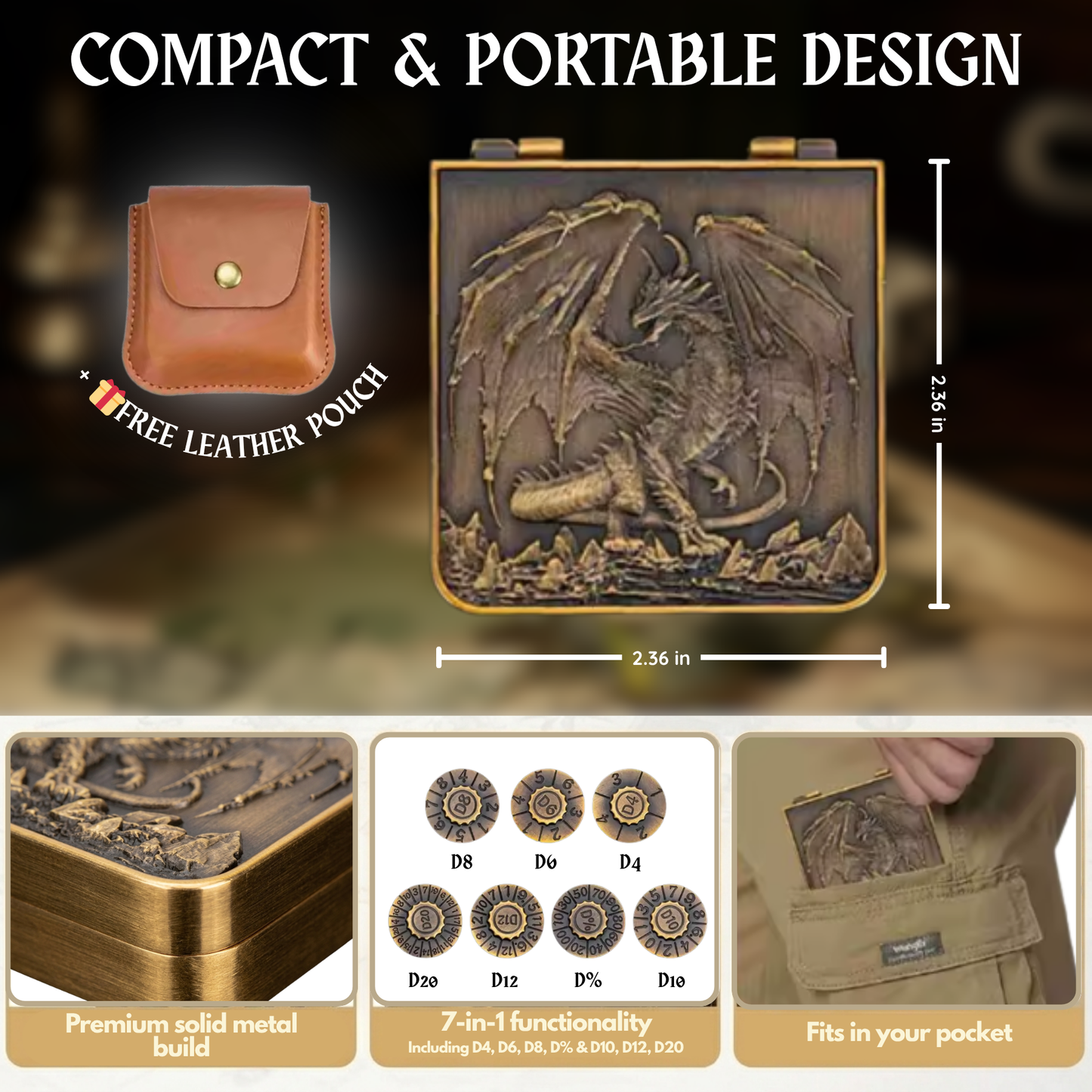7-in-1 Metal Spinner Dice